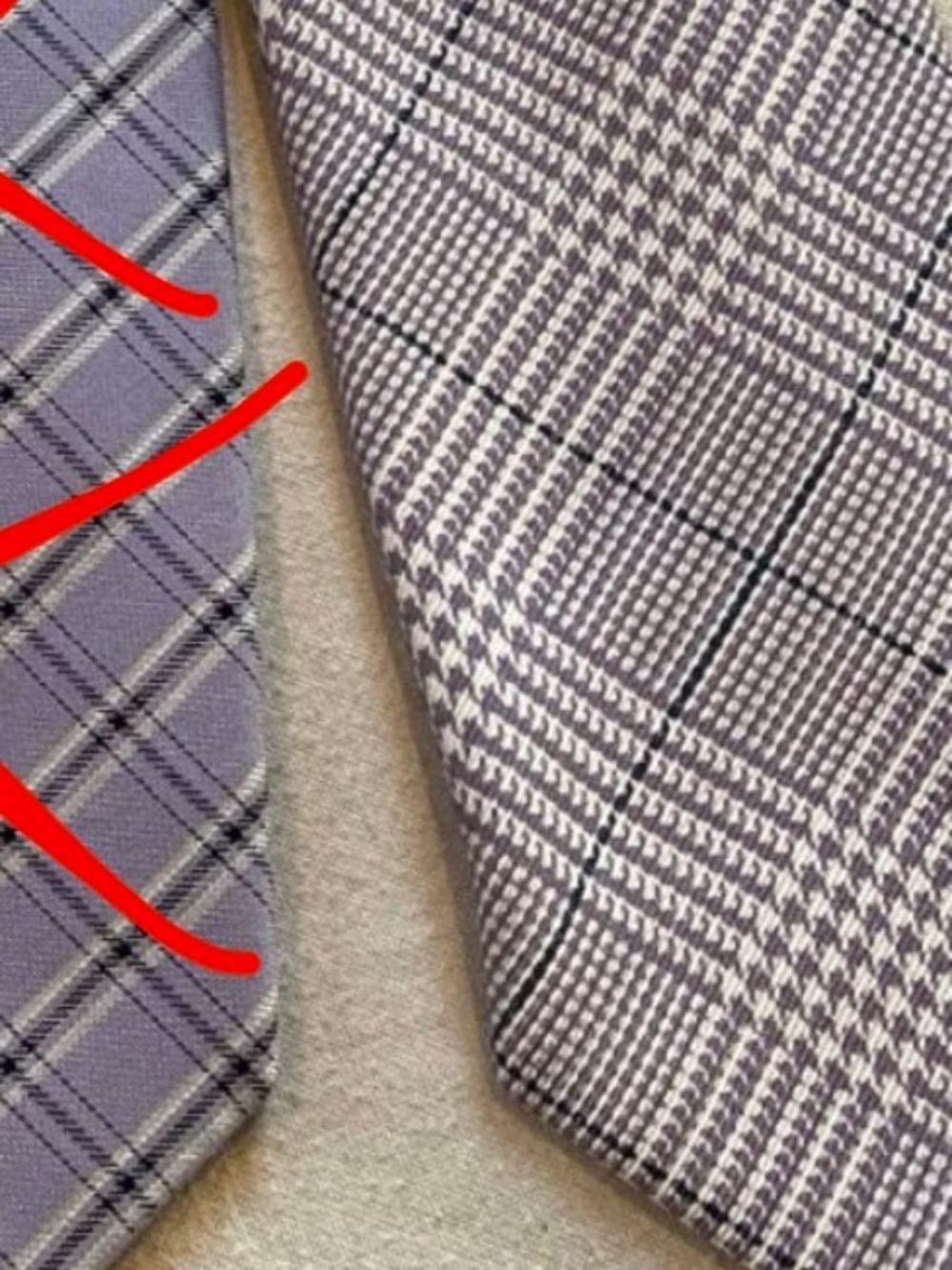 Brioni Plaid Silk Tie in Grey White Navy Plaid (ONE TIE ONLY)